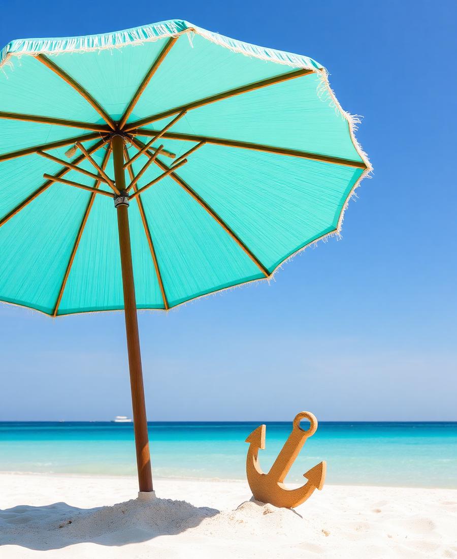 UPF 50+ Wind-Vented Beach Umbrella